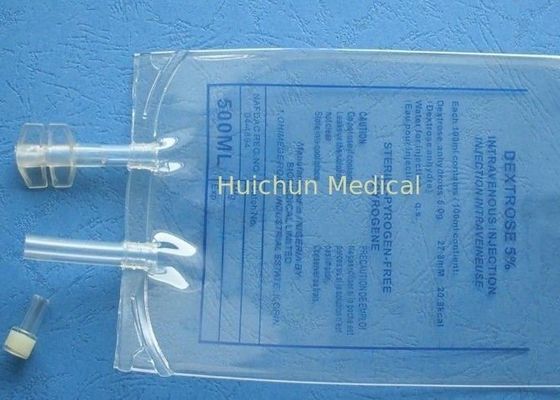 उच्च तापमान प्लास्टिसाइजिंग 1000 मिलीलीटर पीवीसी इन्फ्यूजन बैग